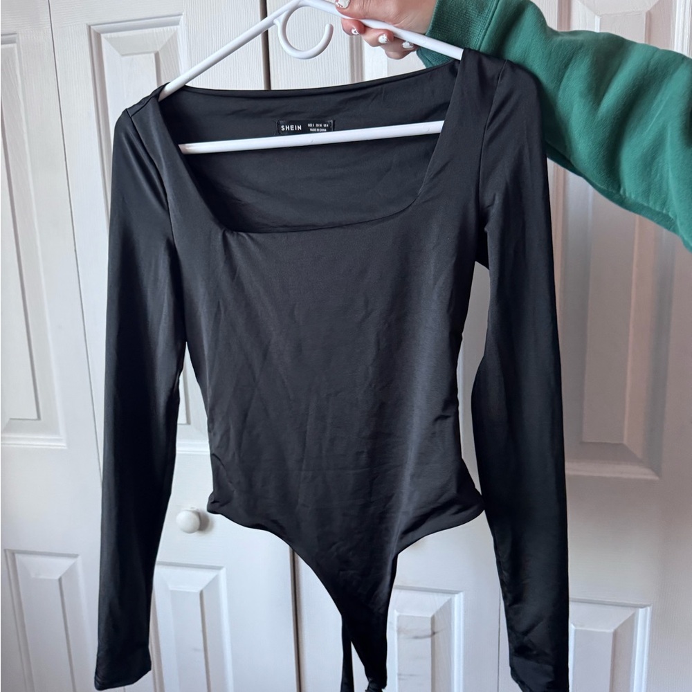 SHEIN Charcoal Long Sleeve Bodysuit